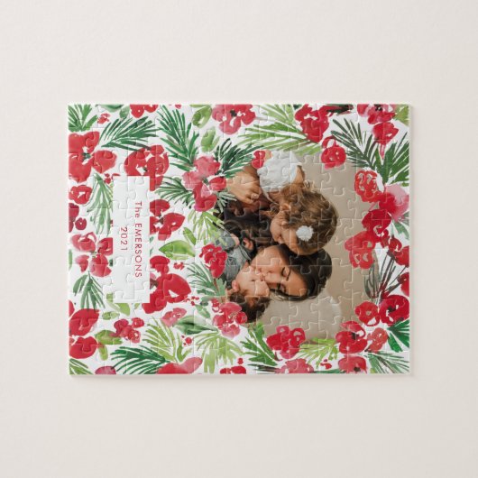 Lijst kerstwaterverf legpuzzel (Horizontaal)