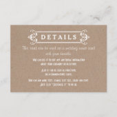 Lijst kraft karton papier bruiloft details invoege informatiekaartje (Voorkant)