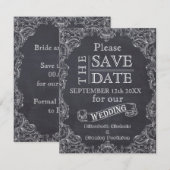 lijst & krijtbord bruiloft Save the Date (Voorkant / Achterkant)