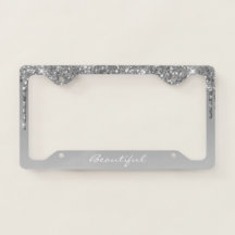 Lijst licentie Bord - (Jouw tekst) Glitter Silver