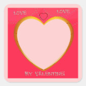 Lijst Liefde en hart Voeg je foto toe Vierkante Sticker (Voorkant)