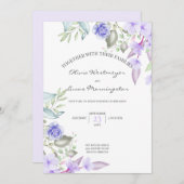 Lijst lila en roze lentbloemen kaart (Voorkant / Achterkant)