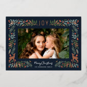 Lijst Little Deer | Kerstfeest met marinesap Folie Feestdagenkaart (Voorkant)