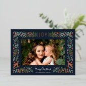 Lijst Little Deer | Kerstfeest met marinesap Folie Feestdagenkaart (Staand Voorkant)