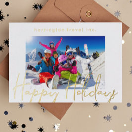 Lijst Logo terug Collectief Gold Happy Holiday Folie Feestdagenkaart