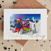 Lijst Logo terug Collectief Gold Happy Holiday Folie Feestdagenkaart