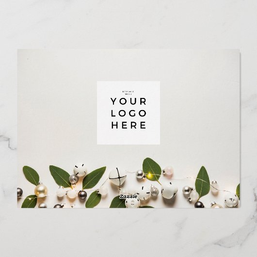 Lijst Logo terug Collectief Gold Happy Holiday Folie Feestdagenkaart (Achterkant)