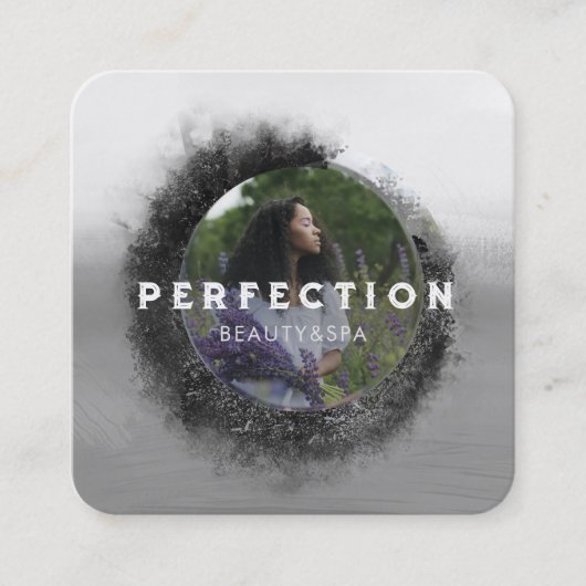 Lijst Luxe Black and White Vierkante Visitekaartje (Voorkant)