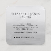 Lijst Luxe Black and White Vierkante Visitekaartje (Achterkant)