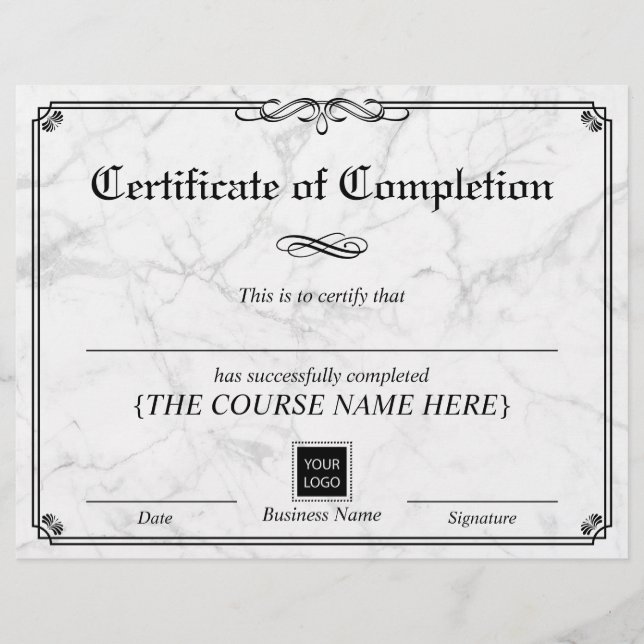  Lijst marmercertificaat van voltooiing (Voorkant)