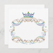 Lijst Medallion met kroon-uitnodiging Kaart (Voorkant / Achterkant)