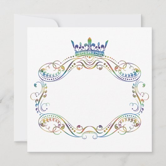 Lijst Medallion met kroon-uitnodiging Kaart (Voorkant)