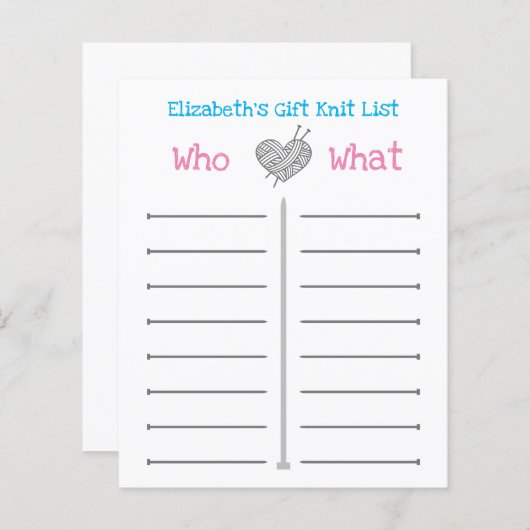 Lijst met aangepaste cadeaukit (Voorkant / Achterkant)