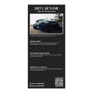 Lijst met aanpassingen voor autoshow reclamekaart