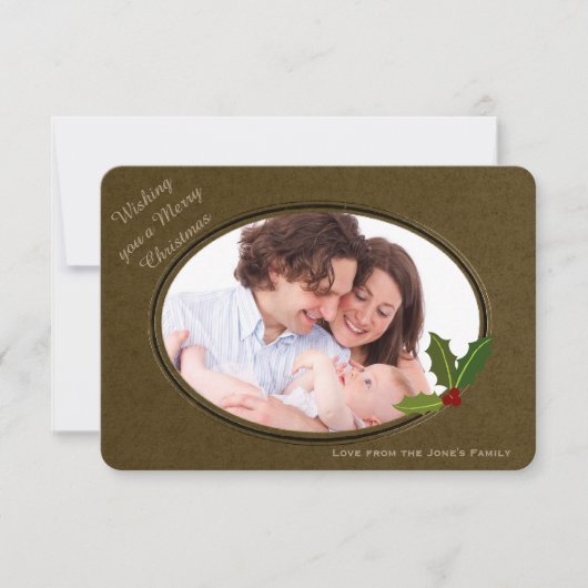 Lijst met Antiek effect Aangepast fotokerstfeest Kaart (Voorkant)