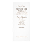 Lijst met  bakkerijprijzen reclamekaart (Achterkant)