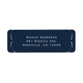 Lijst met blauw en zilver Elegant Wedding Invitati Etiket (Voorkant)