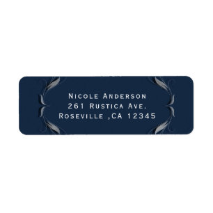 Lijst met blauw en zilver Elegant Wedding Invitati Etiket