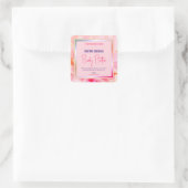 Lijst met bleekroze gradiënt vierkante sticker (Tas)