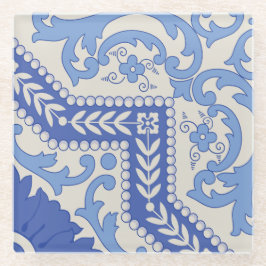 Lijst met botanische kralen glazen onderzetter