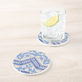 Lijst met botanische kralen zandsteen onderzetter (Zijkant)