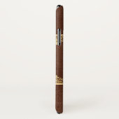 Lijst met bruin leder en goudlak Case-Mate iPhone case (Achterkant / rechts)