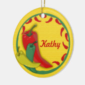 Lijst met Chili Pepper Circle Keramisch Ornament (Links)