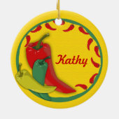 Lijst met Chili Pepper Circle Keramisch Ornament (Achterkant)