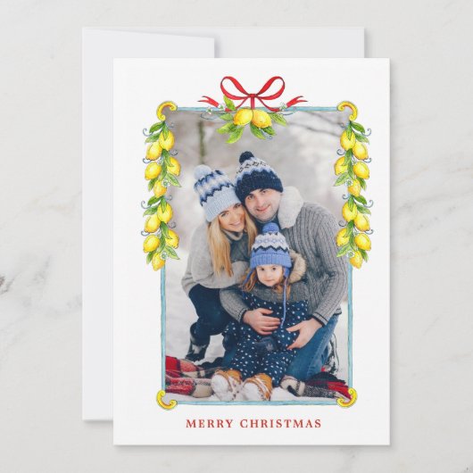  lijst met citroenen Kaart met kerstcadeautjes (Voorkant)