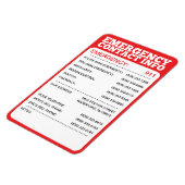 Lijst met contactgegevens voor noodgevallen magneet (Linkerzijde)