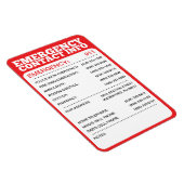 Lijst met contactgegevens voor noodgevallen magneet (Rechterzijde)