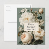 Lijst met crème en roze rozen Briefkaart (Voorkant / Achterkant)