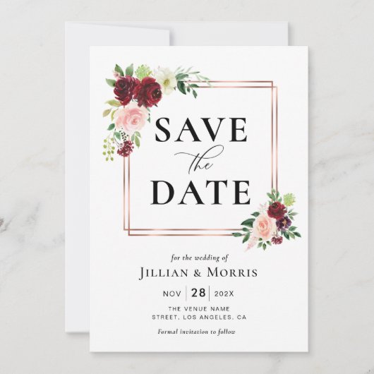 lijst met de bruidsschat , maar met de burgundy . kaart (Voorkant)