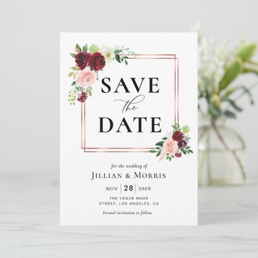 lijst met de bruidsschat , maar met de burgundy . kaart (Staand voorkant)