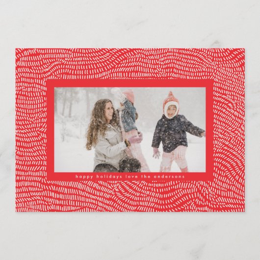 Lijst met de moderne Cherry Red Doodle Feestdagenkaart (Voorkant)