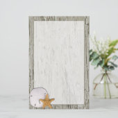 Lijst met drijfhout, met zand- en zeepijper briefpapier (Staand voorkant)