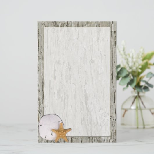 Lijst met drijfhout, met zand- en zeepijper briefpapier (Staand voorkant)