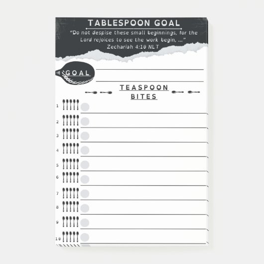 Lijst met eetlepeldoelen post-it® notes (Voorkant)