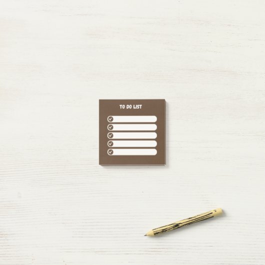 Lijst met efficiënte taken Post-IT Notes (bruin) (Op bureau)