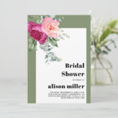 Lijst met eucalyptus en roze rozen vrijgezellenfee kaart (Staand voorkant)