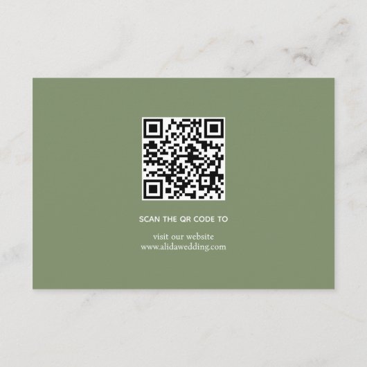 Lijst met eucalyptus en witte bloemen bruiloft informatiekaartje (Achterkant)