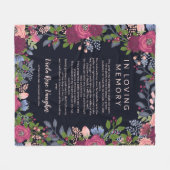 Lijst met gebufferde bloem in liefhebbend geheugen fleece deken (Voorkant (Horizontaal))