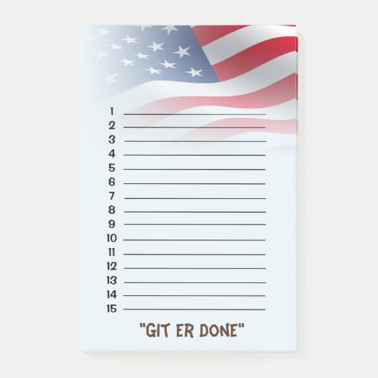 Lijst met 'Gedaan' - Amerikaanse vlag vervagen Post-it® Notes (Voorkant)