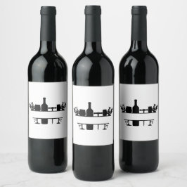 Lijst met gespleten Floral Wine aanpassen Wijn Etiket