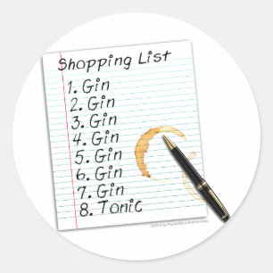 LIJST MET GIN-LOVERS RONDE STICKER