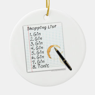 LIJST MET GIN-LOVERS WINKELEN KERAMISCH ORNAMENT