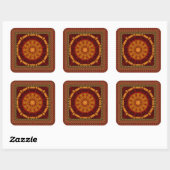 Lijst met gouden mandala vierkante sticker (Vel)