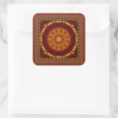 Lijst met gouden mandala vierkante sticker (Tas)