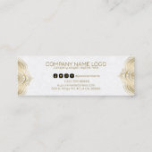 Lijst met goudflorale mandala tegen witte achtergr mini visitekaartje (Achterkant)