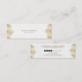 Lijst met goudflorale mandala tegen witte achtergr mini visitekaartje (Voorkant / Achterkant)